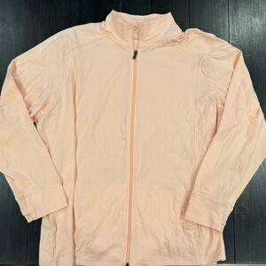 NEW Women’s Size 4X Tek Gear Lightweight Full Zip Windbreaker in Peach